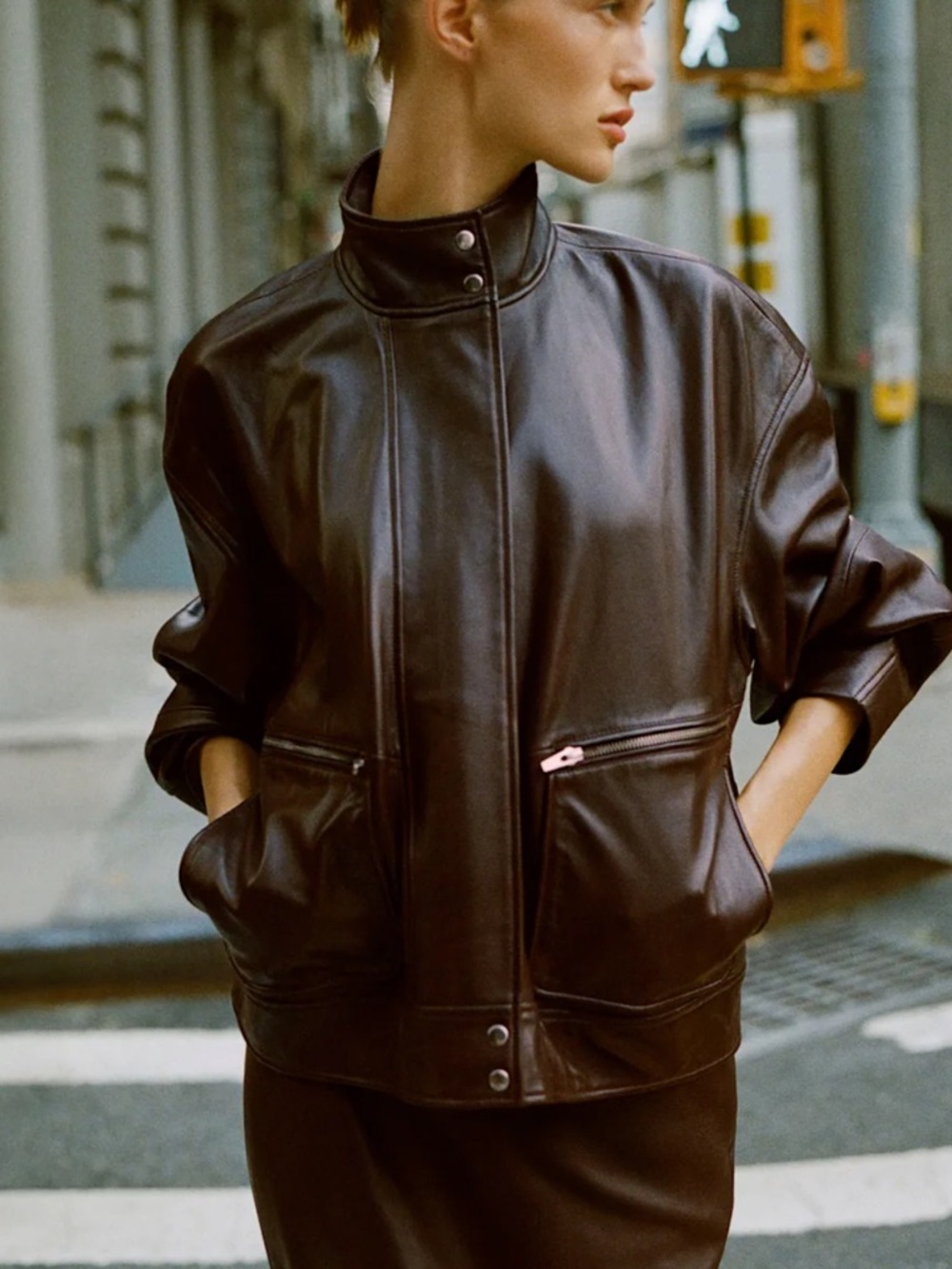 Reformation Veda Harrison Leather Oversized